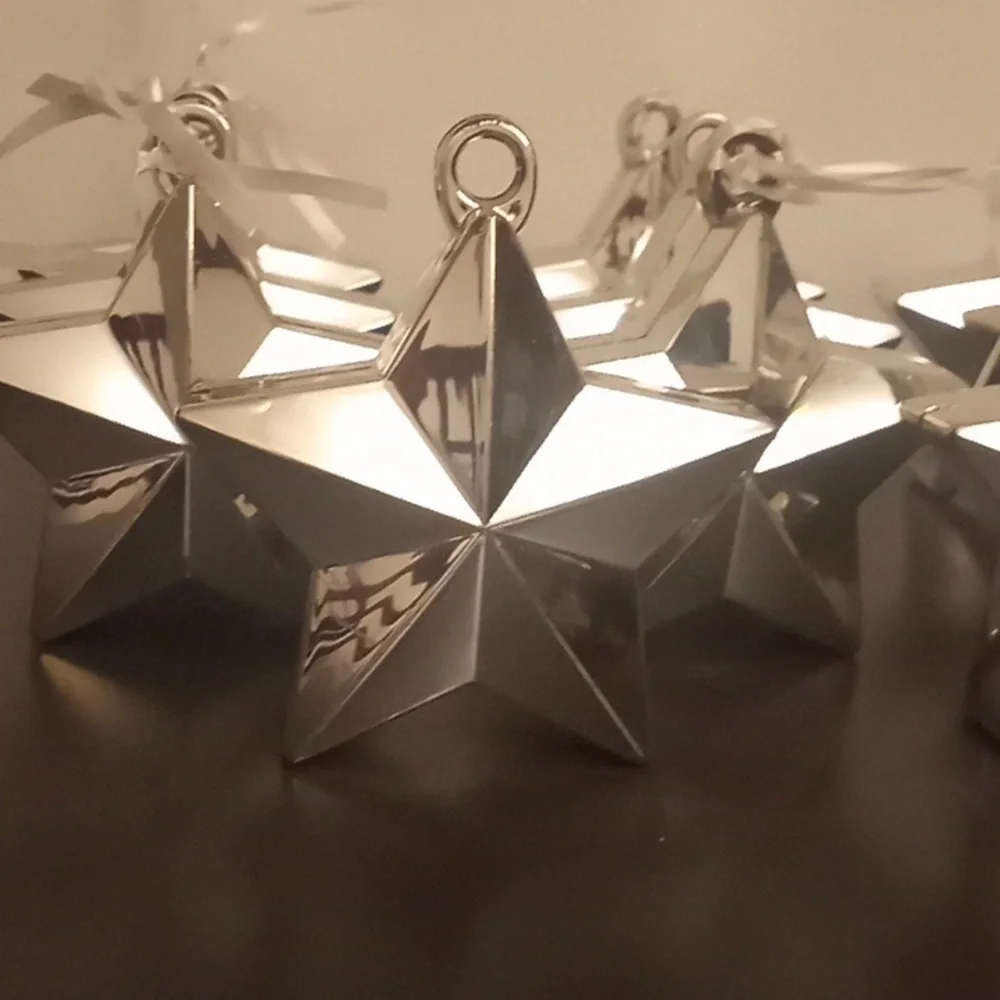 Silver Star Balloon Weights Party Supplies Bundle of 11